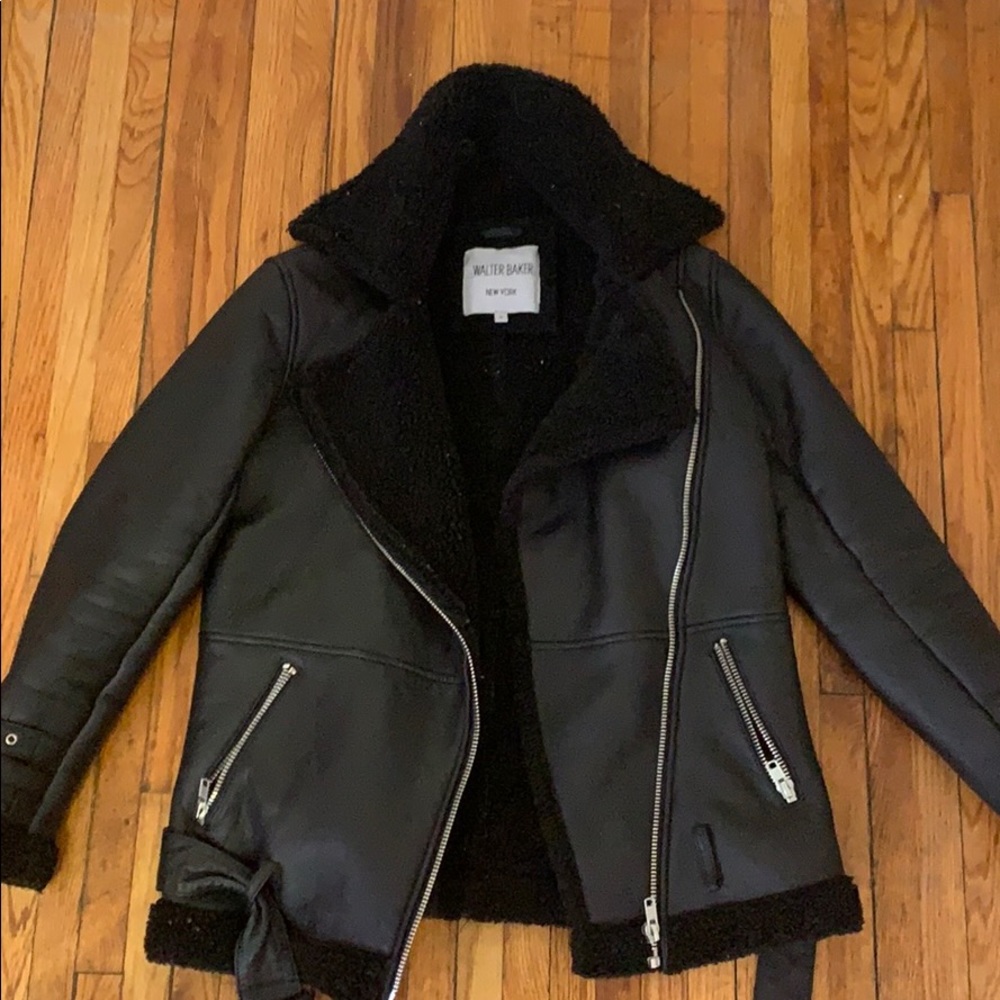 Walter baker shearling leather jacket sz small